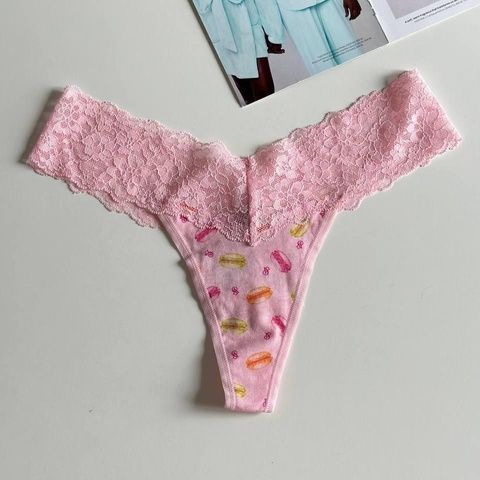 Трусики-стринги женские хлопковые Victoria's Secret Thong Panty розовые 8b7-k2h-dqt фото