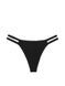 Трусики-стринги женские хлопковые Victoria's Secret PINK Wink Strappy Thong Panty черные xod-qw9-57w фото 2