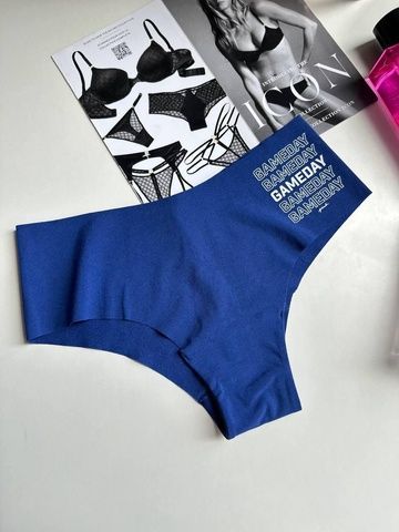Трусики-чики женские бесшовные PINK Victoria's Secret синие 3ta-qje-mct фото