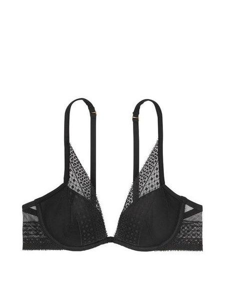 Бюстгальтер Victoria's Secret Lace Lightly Lined Plunge Bra черный n1c-0lp-oho фото