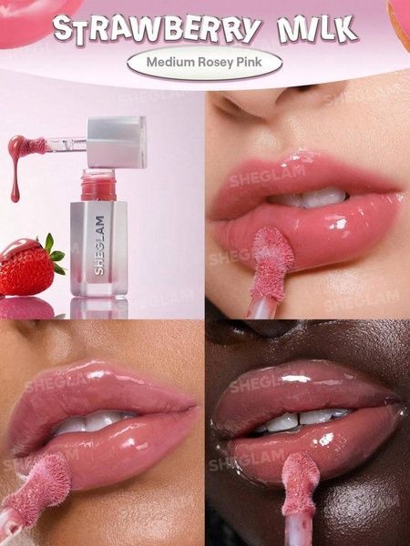 Блиск для губ Sheglam Glass Lock Air Gloss (118 Strawberry Milk) 3,4 мл 4aa-697 фото