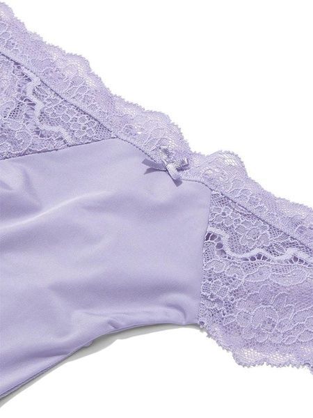 Трусики-стринги женские люксовые с кружевом Victoria's Secret Lace-Trim Thong Panty сиреневые xvu-ig2-6lh фото
