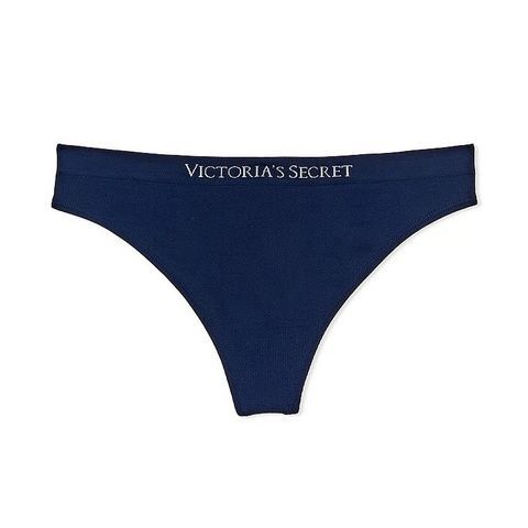 Трусики-стринги женские с микрофибры Victoria's Secret Seamless Thong Panty синие 407-5ek-pz5 фото