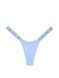 Трусики-стрінги бавовняні PINK Victoria's Secret Logo Cotton Shine Micro Thong Panty блакитні 4su-smd-vwn фото 2