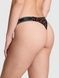 Трусики-стрінги жіночі бавовняні PINK Victoria's Secret Logo Cotton High-Leg Thong Panty чорні 36n-wqe-pl6 фото 3