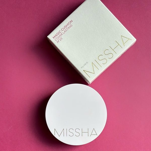 Кушон тональний з ідеальним покриттям MISSHA MAGIC CUSHION COVER LASTING SPF50+ PA+++, 15 г № 23 - Природний Бежевий 823-216 фото