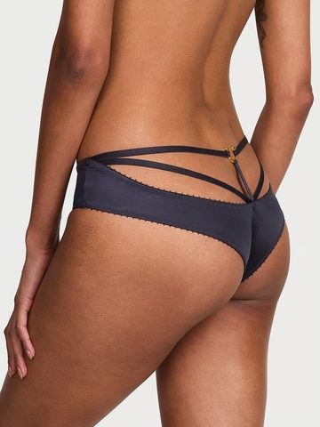 Трусики-чики жіночі люксові Victoria's Secret Strappy-Back Ring Hardware Cheeky Panty сині  jub-rbx-kvj фото