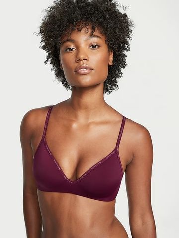 Бюстгальтер без пуш-ап Victoria's Secret Lightly-Lined Wireless Bra бордовый 515-jjx-jpg фото