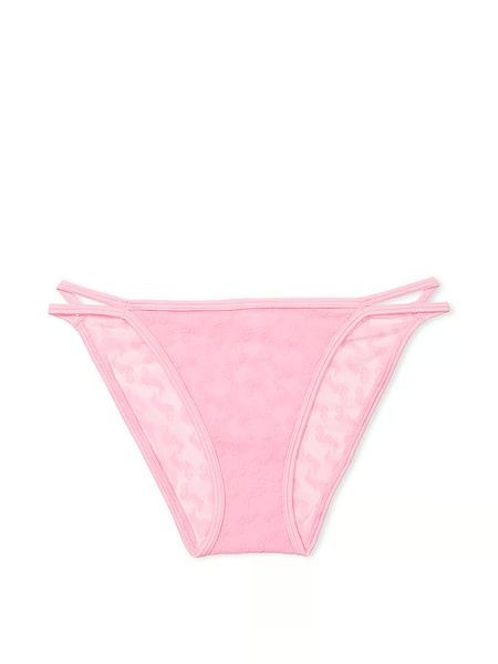 Трусики-чіки жіночі мереживні PINK Victoria's Secret Dot Mesh Cheeky Panty рожеві 9z4-l4a-sci фото