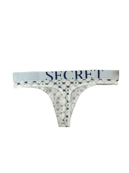 Трусики-стринги жіночі бавовняні з логотипом Victoria's Secret Exploded Logo Cotton Thong білі  m99-nno-4s6 фото
