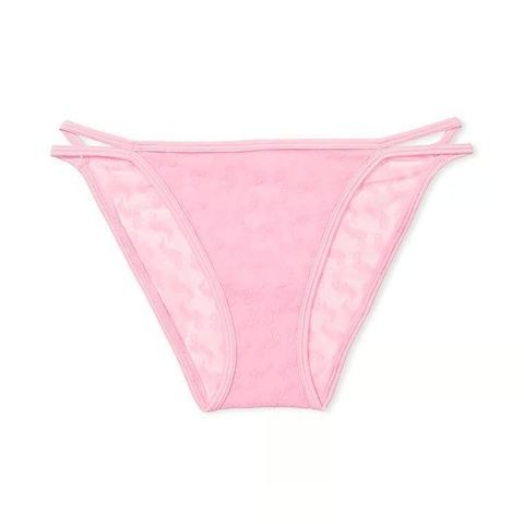 Трусики-чики женские кружевные PINK Victoria's Secret Dot Mesh Cheeky Panty розовые 9z4-l4a-sci фото
