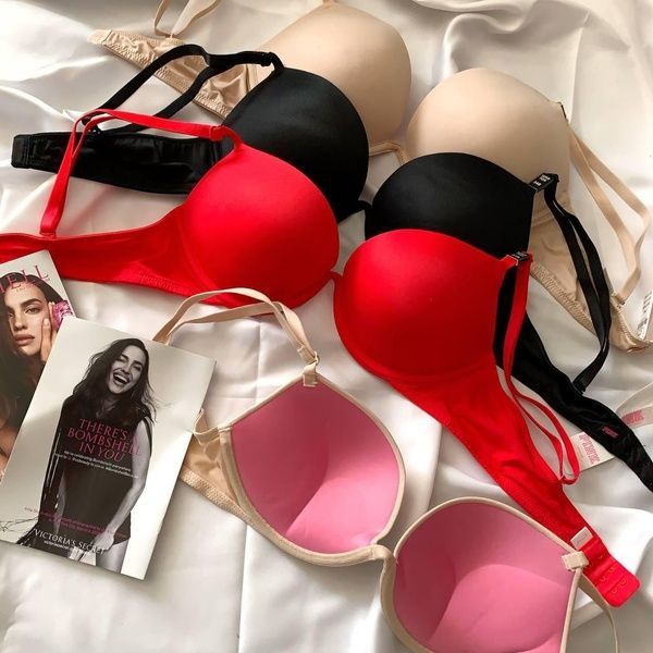Бюстгальтер з подвійним пуш-ап PINK Victoria's Secret Wear Everywhere Super Push-Up Bra коричневий kbv-58d-eau фото