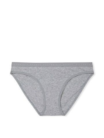 Трусики-бикини женские хлопковые Victoria's Secret Stretch Cotton Bikini Panty серые  vt0-oup-cl8 фото