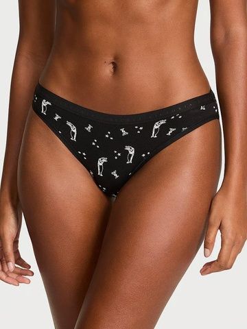 Трусики-бікіні жіночі бавовняні Victoria's Secret Stretch Cotton Bikini Panty чорні cxw-gxp-i1m фото