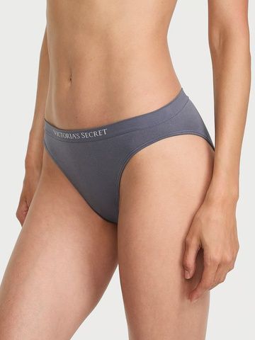 Трусики-бикини женские с микрофибры Victoria's Secret Seamless Bikini Panty серые  uru-je4-tin фото