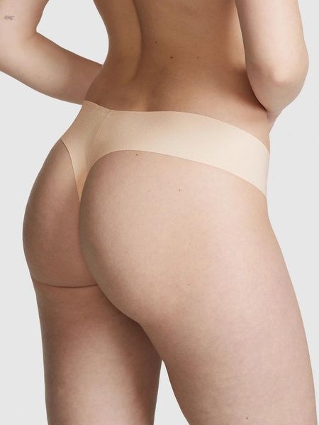 Трусики-стринги женские бесшовные Victoria's Secret No-Show Thong Panty бежевые  s3i-rs5-vi9 фото