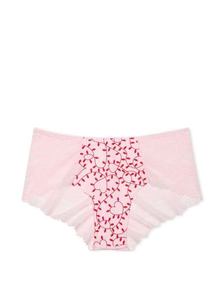 Трусики-чики женские бесшовные с кружевом PINK Victoria's Secret No-Show Cheeky пудровые yu6-qor-fmb фото