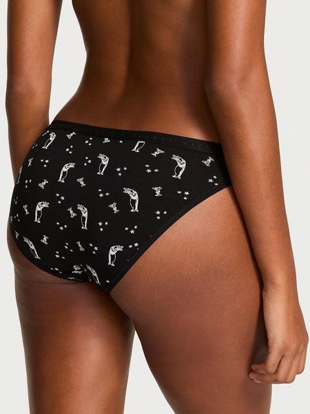 Трусики-бікіні жіночі бавовняні Victoria's Secret Stretch Cotton Bikini Panty чорні cxw-gxp-i1m фото