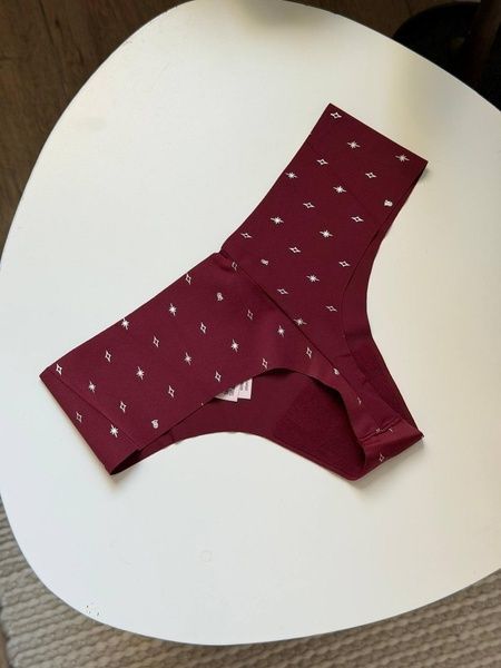 Трусики-стринги женские бесшовные Victoria's Secret No-Show Thong Panty бордовые 6tg-lm1-fk6 фото