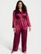 Пижама бордовая Victoria's Secret Dream Satin Wrap Top Long Pajama Set 4ki-wmh-2nk фото 1