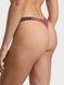 Трусики-стринги люксовые со стразами Victoria's Secet Logo Shine Strap Thong Panty бордовые 3l7-lkx-0eh фото 2