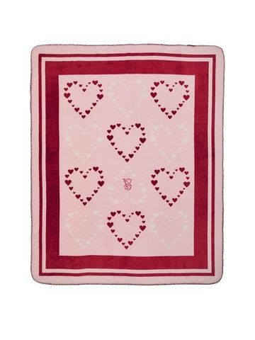 Плед розовый сердца Victoria's Secret Cozy-Fleece Blanket 27217859 фото