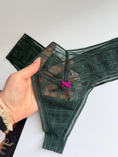 Трусики-стринги женские Victoria's Secret Lace Thong Panty зеленые  0e0-dtj-dby фото