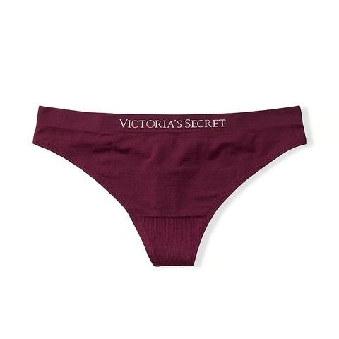 Трусики-стринги женские с микрофибры Victoria's Secret Seamless Thong Panty бордовые pba-o8t-94l фото