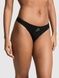 Трусики-стрінги жіночі бавовняні PINK Victoria's Secret Logo Cotton High-Leg Thong чорні xih-8mp-ere фото 1