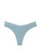 Трусики-стринги хлопковые Victoria's Secret Stretch Cotton High-Leg Scoop Thong Panty голубые dzk-kd4-8w2 фото 2