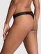 Трусики-стрінги жіночі бавовняні PINK Victoria's Secret Logo Cotton High-Leg Thong чорні xih-8mp-ere фото 2