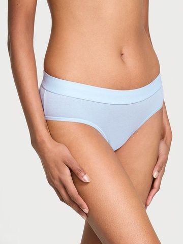 Трусики-хипстер женские Victoria's Secret Logo Cotton Hiphugger Panty голубые adu-p71-yhl фото