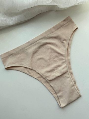 Трусики-бразилиана женские с высокой посадкой PINK Victoria's Secret Brazilian Panty бежевые dfn-cux-aq2 фото