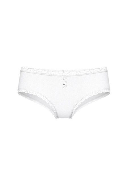 Трусики-чіки жіночі бавовняі Victoria's Secret Cotton Pointelle Lace-Trim Cheeky Panty білі 99a-0at-06a фото