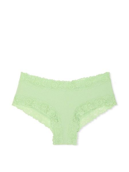 Трусики-чики женские хлопковые с кружевом&nbsp;PINK Victoria's Secret Wink Lace-Trim Cheeky Panty зеленые tj0-xas-7x3 фото