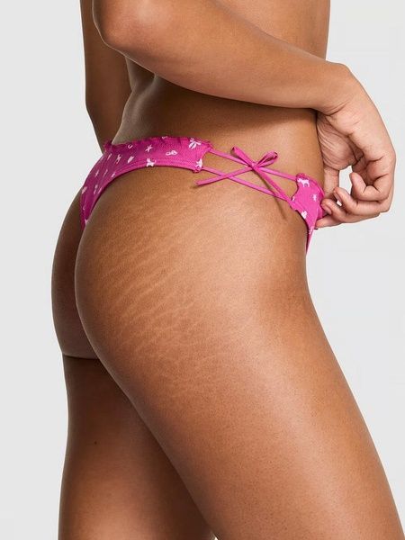 Трусики-стринги жіночі бавовняні PINK Victorias Secret Cotton Side-Tie Panty рожеві pa5-5iw-fll фото