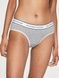 Трусики-хипстер женские Victoria's Secret Logo Cotton Lace-Waist Hiphugger Panty серые 4hg-box-g7g фото 1