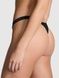 Трусики-стринги женские хлопковые PINK Victoria's Secret Logo Cotton Shine Micro Thong черные pkq-57u-iax фото 5