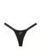 Трусики-стринги женские хлопковые PINK Victoria's Secret Logo Cotton Shine Micro Thong черные pkq-57u-iax фото 3