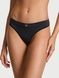 Трусики-стринги женские хлопковые с логотипом Victoria's Secret Logo Cotton Thong Panty черные ca7-5k4-8zj фото 1