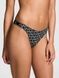 Трусики-стринги женские эластичные PINK Victoria's Secret Logo Cotton High-Leg Thong черные eqk-ceq-a9k фото 3