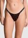 Трусики-стрінги бавовняні PINK Victoria's Secret Logo Cotton Shine Micro Thong Panty чорні cx0-90u-vtn фото 1