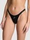 Трусики-стринги женские хлопковые PINK Victoria's Secret Logo Cotton Shine Micro Thong черные pkq-57u-iax фото 1