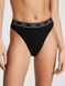 Трусики-стрінги з високою посадкою PINK Victoria's Secret Logo Cotton High-Waist Thong Panty чорні , Трусики-стринги y9r-d22-48v фото 2