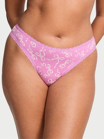 Трусики-бікіні жіночі бавовняні Victoria's Secret Lace-Waist Bikini Panty бузкові  iww-vm4-kxi фото