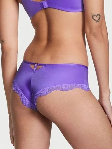 Трусики-чики женские люксовые Victoria's Secret Lace-Trim Cheeky Panty фиолтевые dcu-cwk-3uh фото