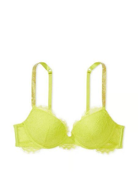 Бюстгальтер з пуш-ап Victoria's Secret Shine Chain Strap Lace Push-Up Bra жовтий 0eh-5nr-hxy фото