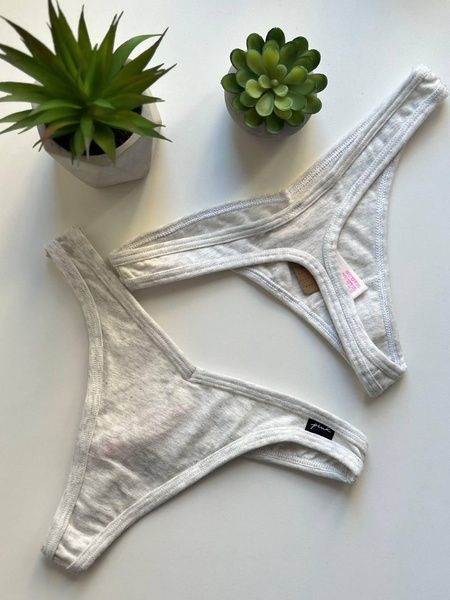 Трусики-стринги женские PINK Victoria's Secret серые 800-551 фото