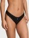 Трусики-стринги бавовняні Victoria's Secret Cotton Lace-Waist Thong Panty чорні  zmk-oki-sss фото 1