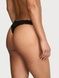 Трусики-стринги бавовняні Victoria's Secret Cotton Lace-Waist Thong Panty чорні  zmk-oki-sss фото 2